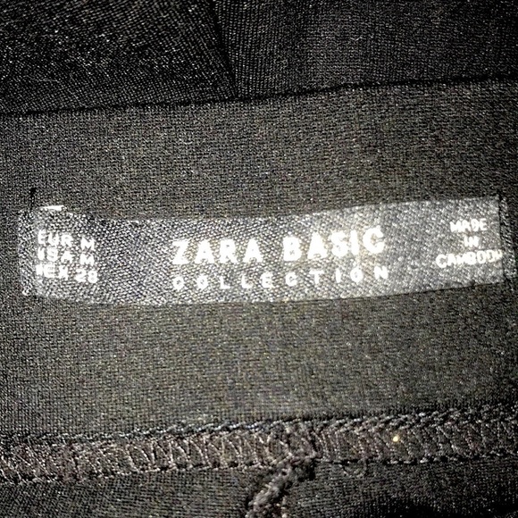 ZARA BASIC COLLECTION Black Moto Zipper details pull on skinny size M - Picture 6 of 12